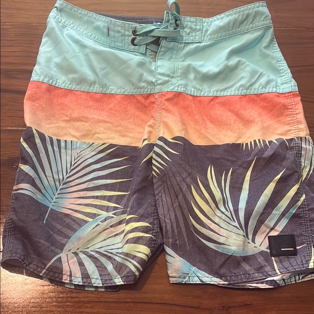 Quiksilver Blue and Orange Board Shorts Quick-Dry Swimwear